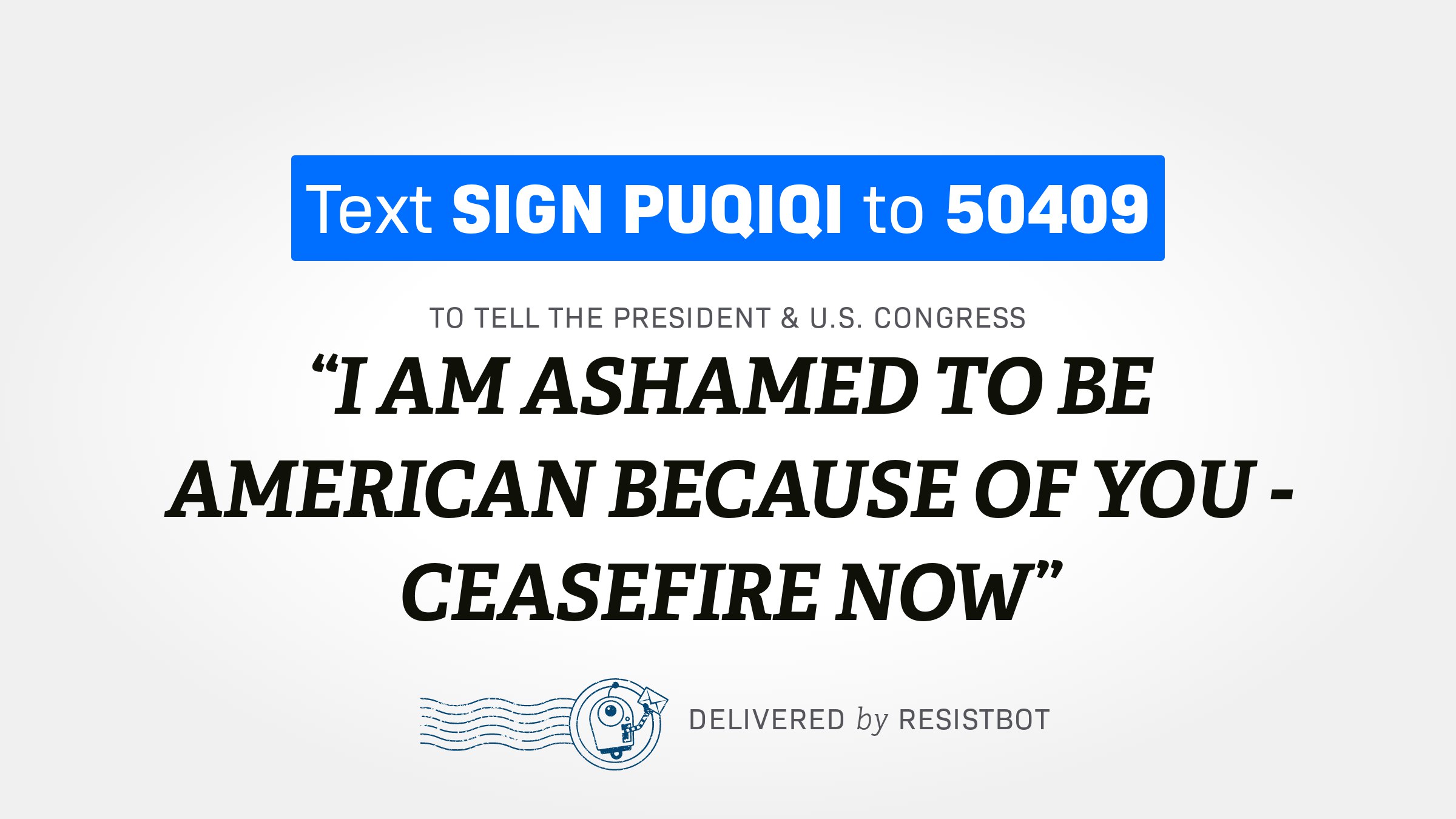 I AM ASHAMED TO BE AMERICAN BECAUSE OF YOU – CEASEFIRE NOW