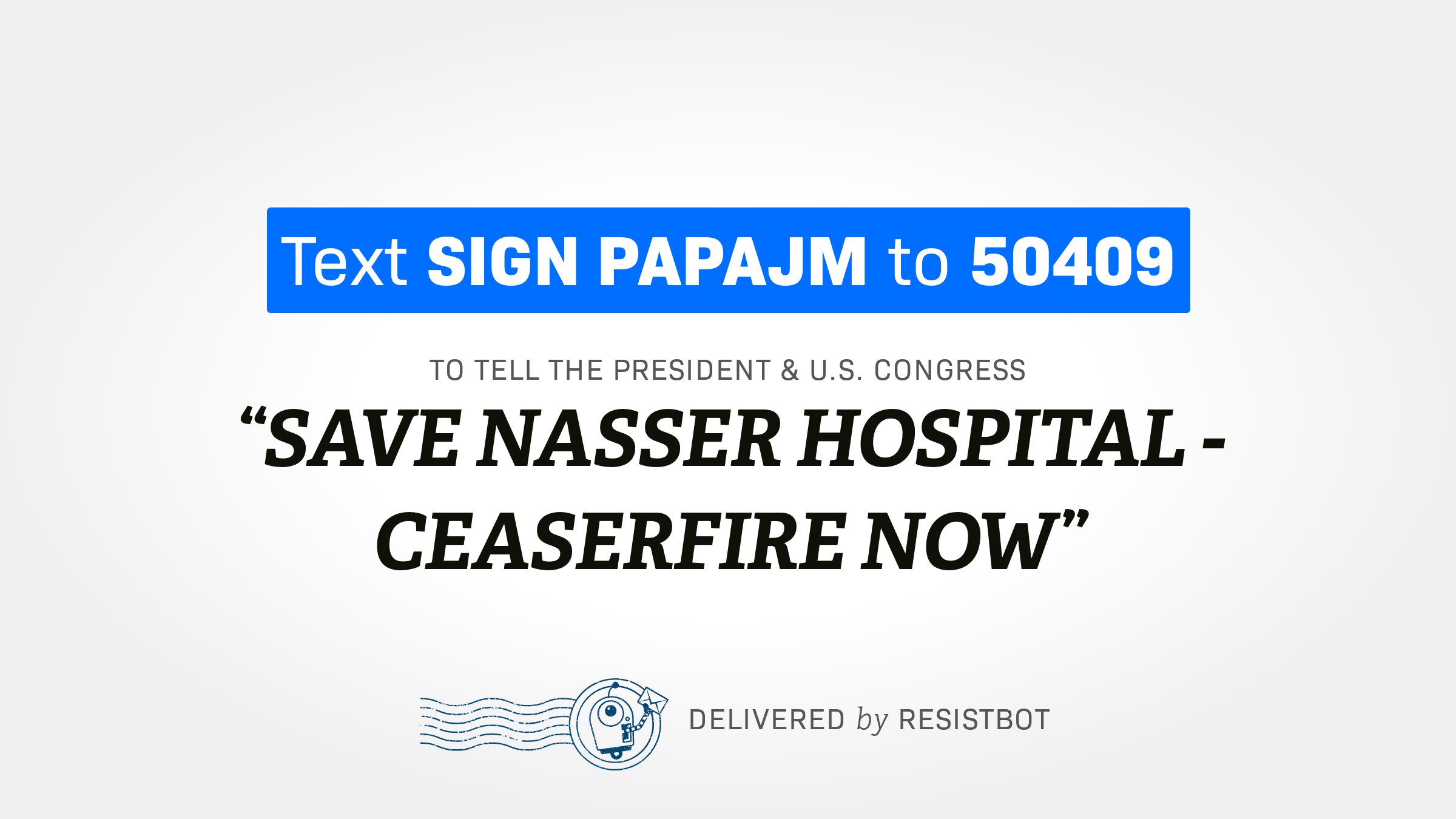 SAVE NASSER HOSPITAL – CEASERFIRE NOW