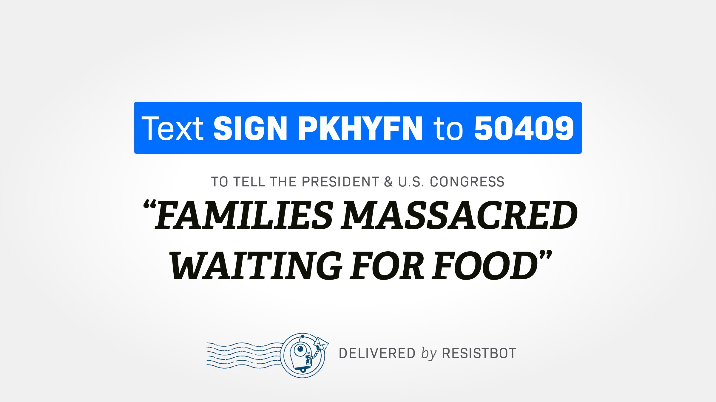 FAMILIES MASSACRED WAITING FOR FOOD