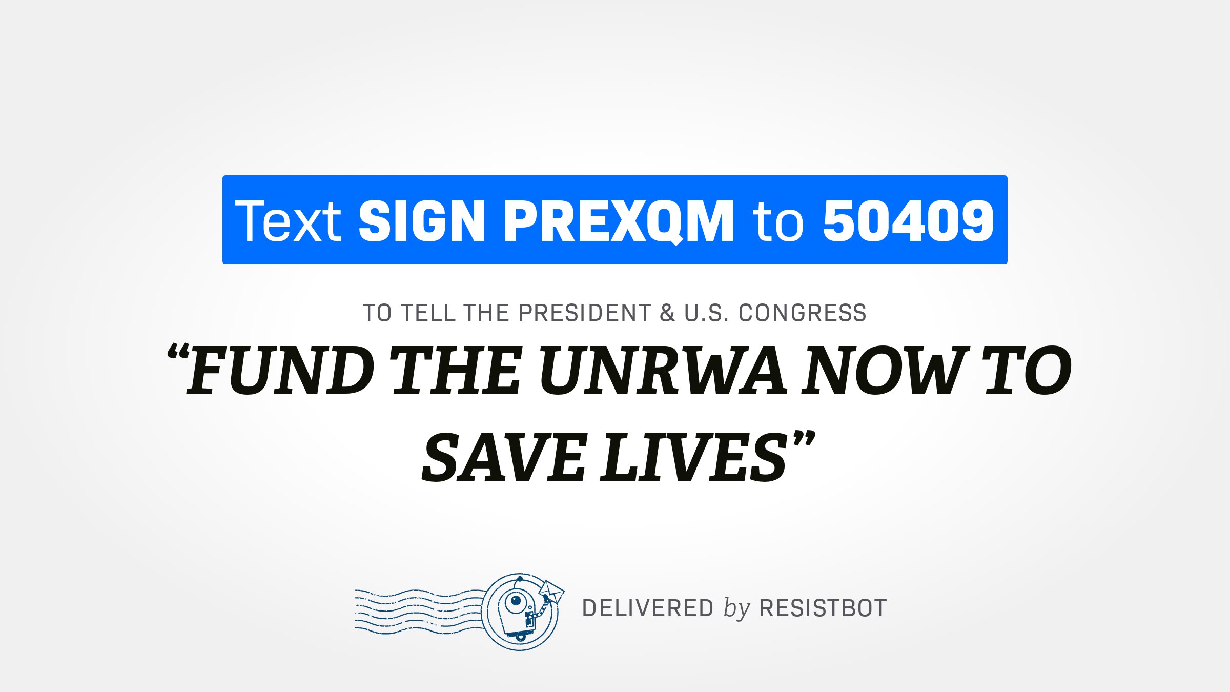 FUND THE UNRWA NOW TO SAVE LIVES