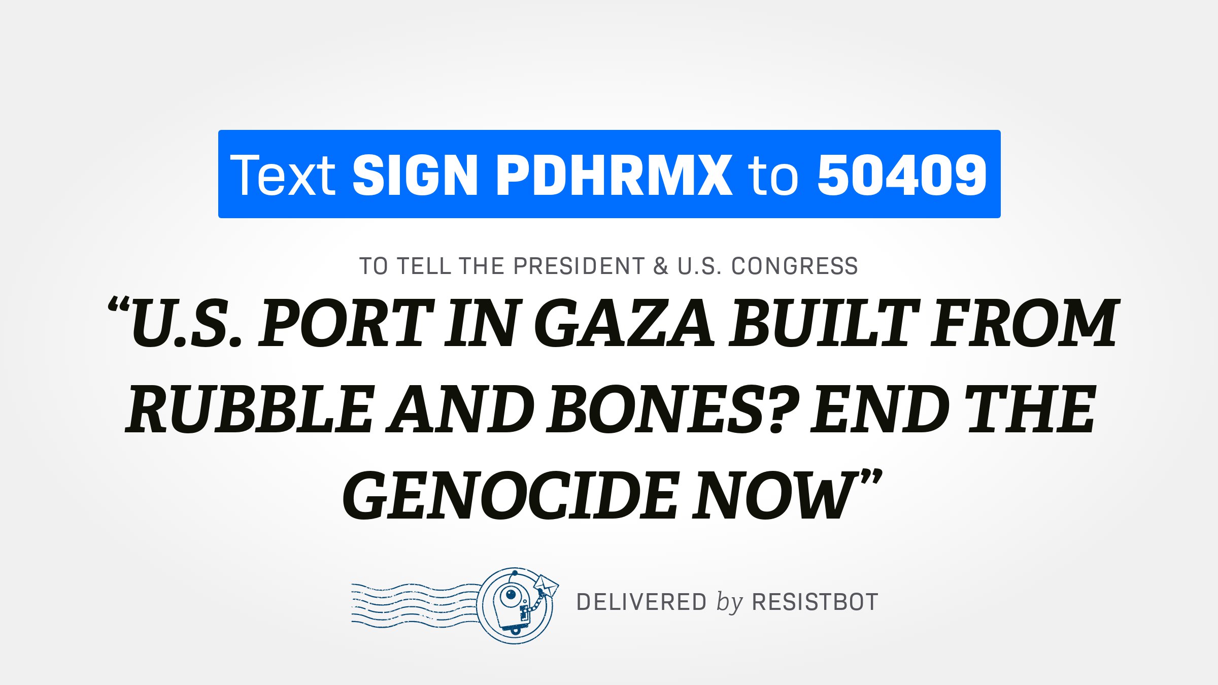 U.S. PORT IN GAZA BUILT FROM RUBBLE AND BONES? END THE GENOCIDE NOW