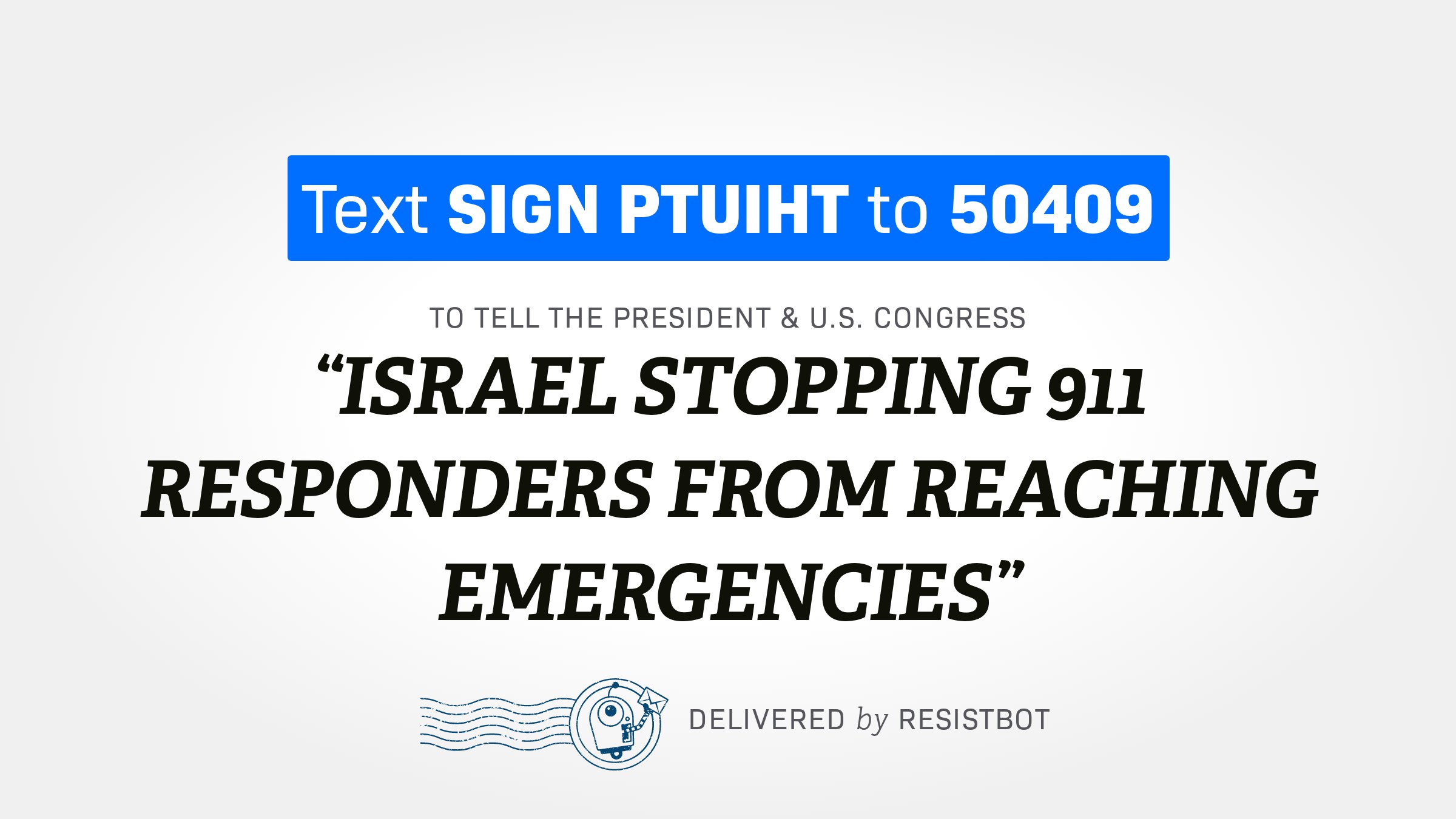 ISRAEL STOPPING 911 RESPONDERS FROM REACHING EMERGENCIES